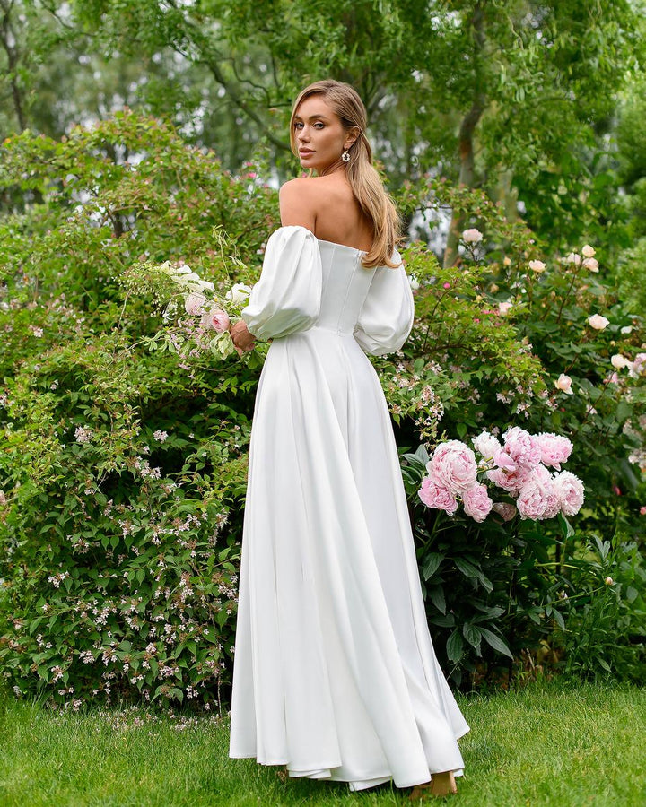 Pieno baltumo nuotakos suknelė „Baleja“