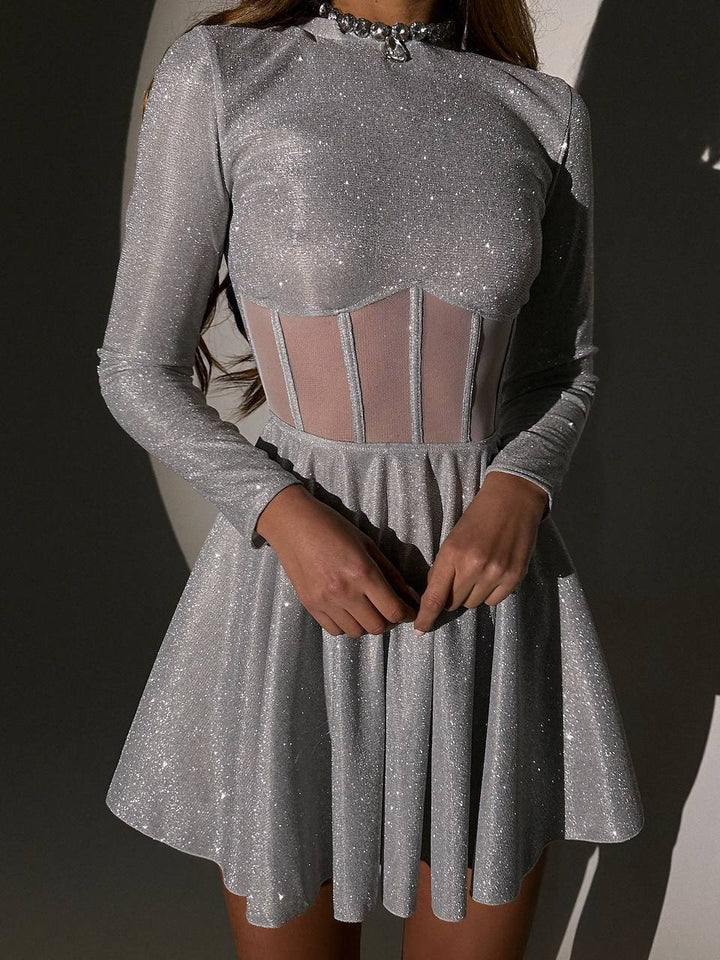 Sidabrinė mini suknelė "Luminous"