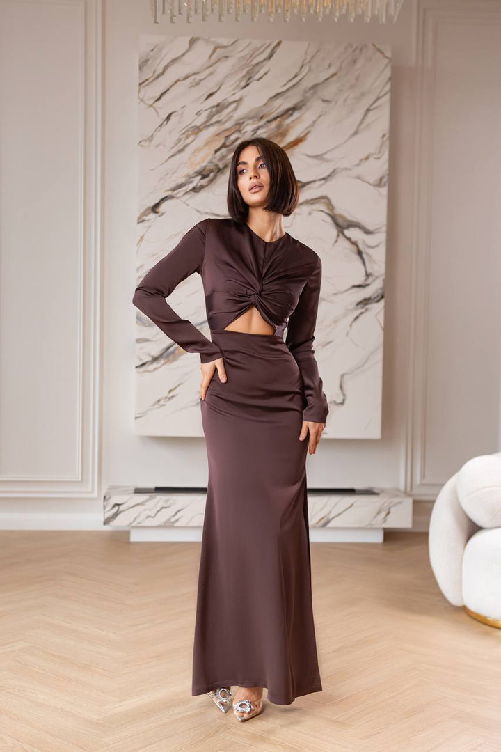 Brown maxi dress “Mona”