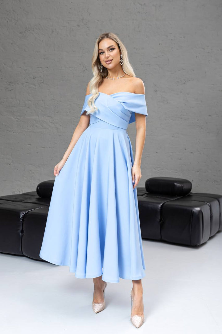 Žydra midi suknelė „Santara“