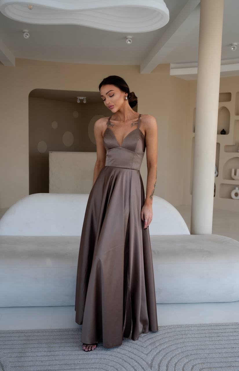 Long brown dress “Datela”