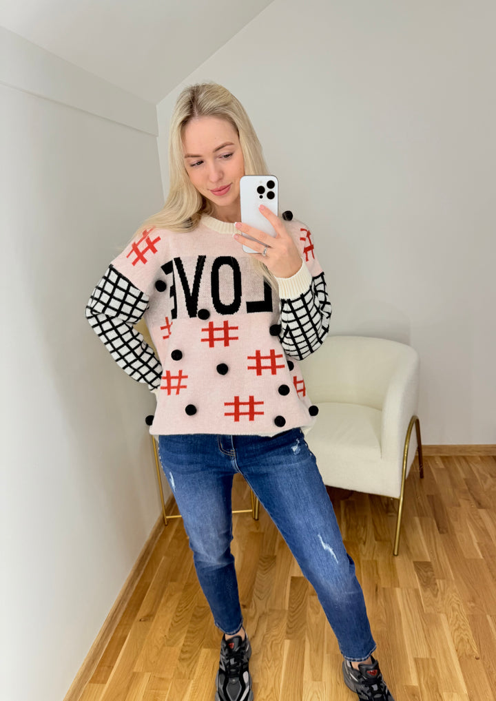 Jaukus megztinis "#Love"