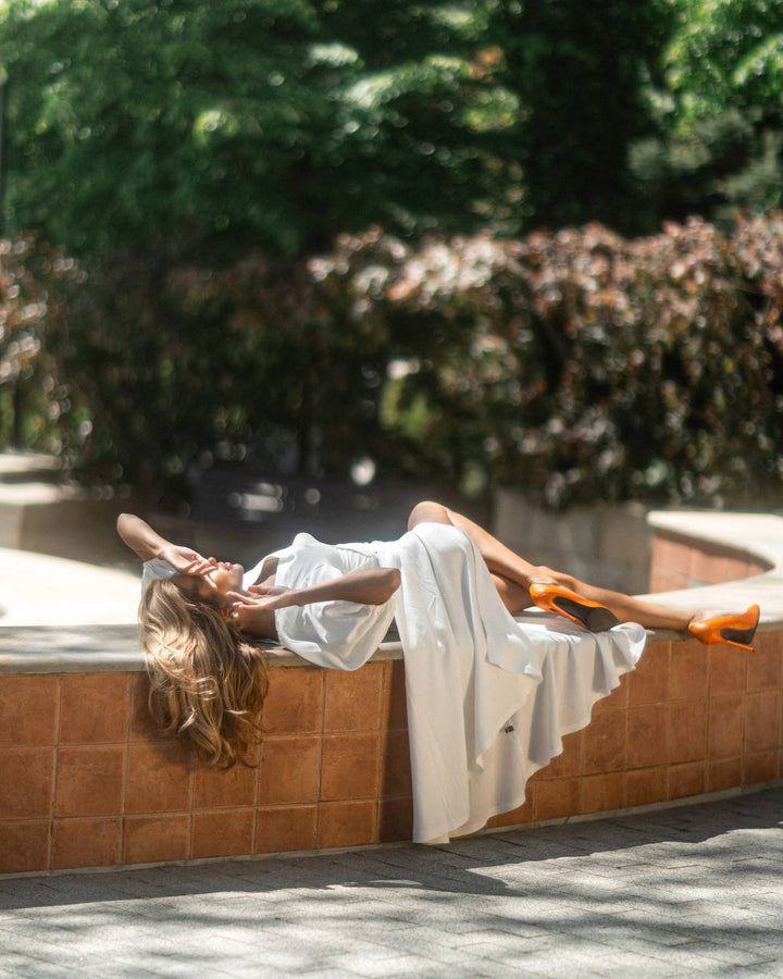 Balta lininė suknelė "Arija"