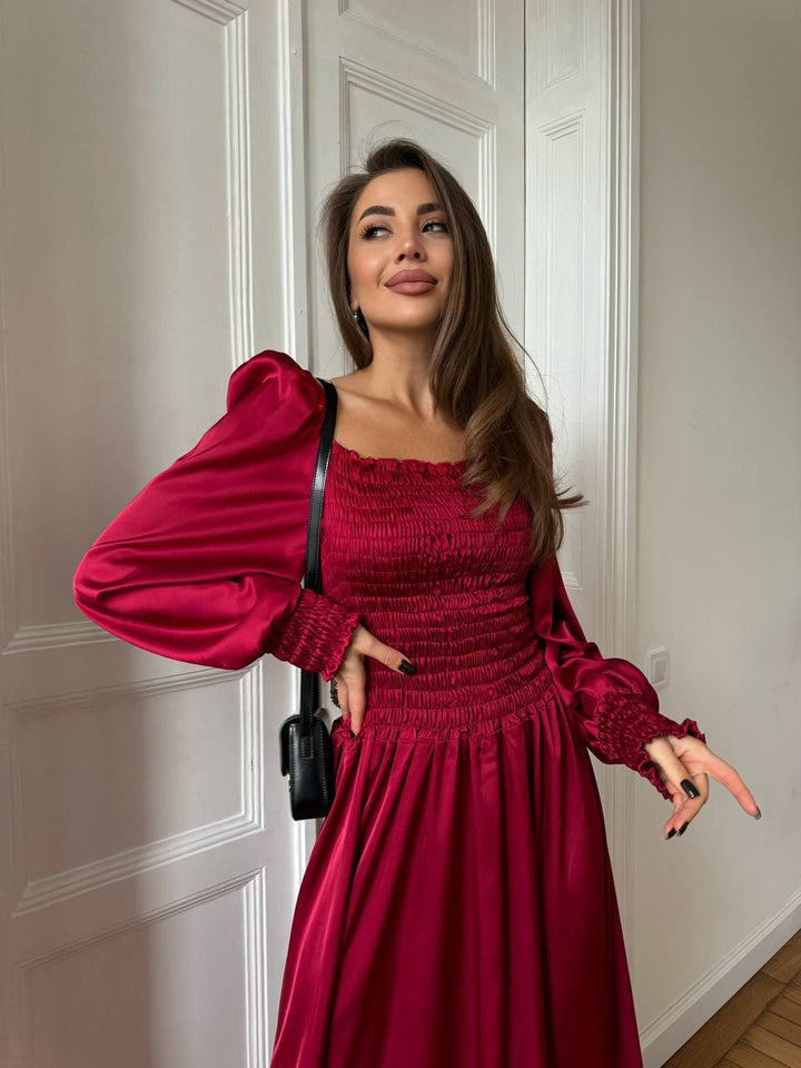 Bordo spalvos maxi suknelė "Celeste"