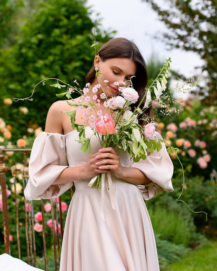 Smėlio spalvos nuotakos suknelė „Baleja“