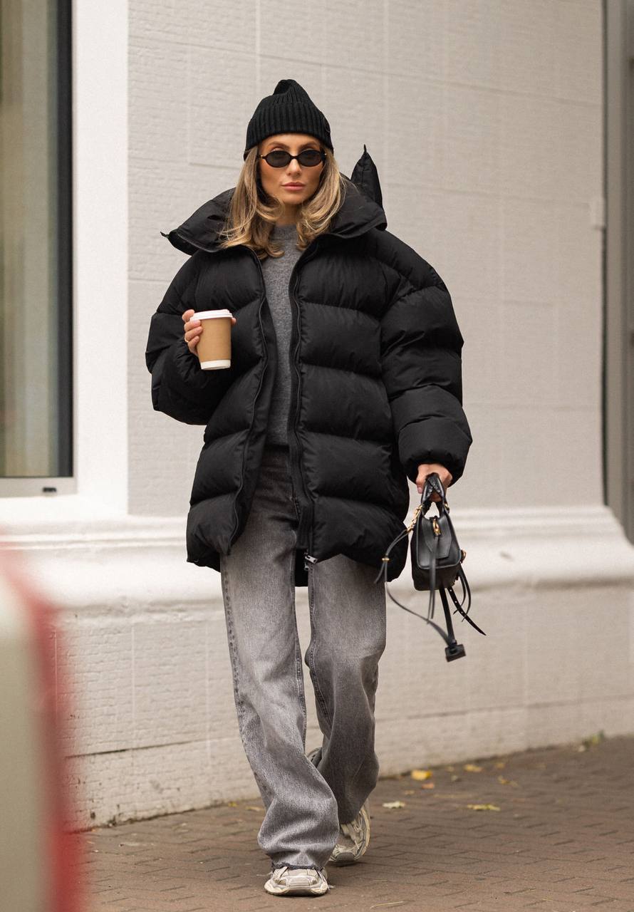 Juoda oversized žieminė striukė "Arden"