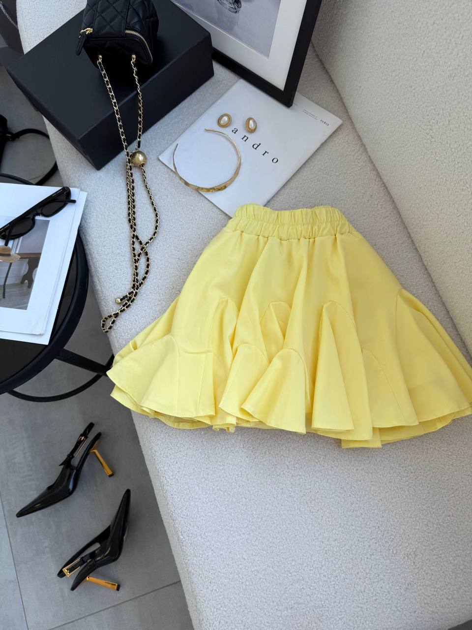 Yellow skirt-shorts “Melania”
