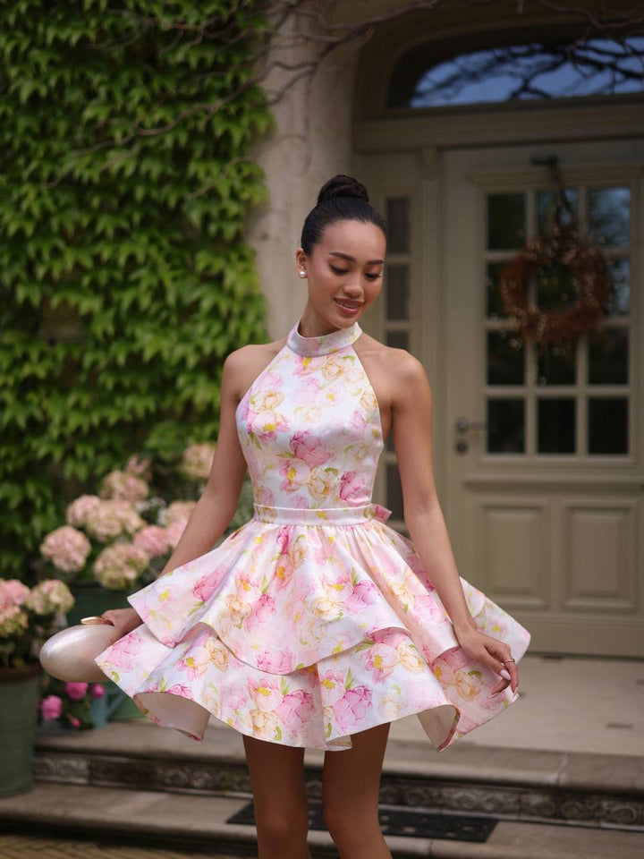 Pink flowers dress “Nelija”