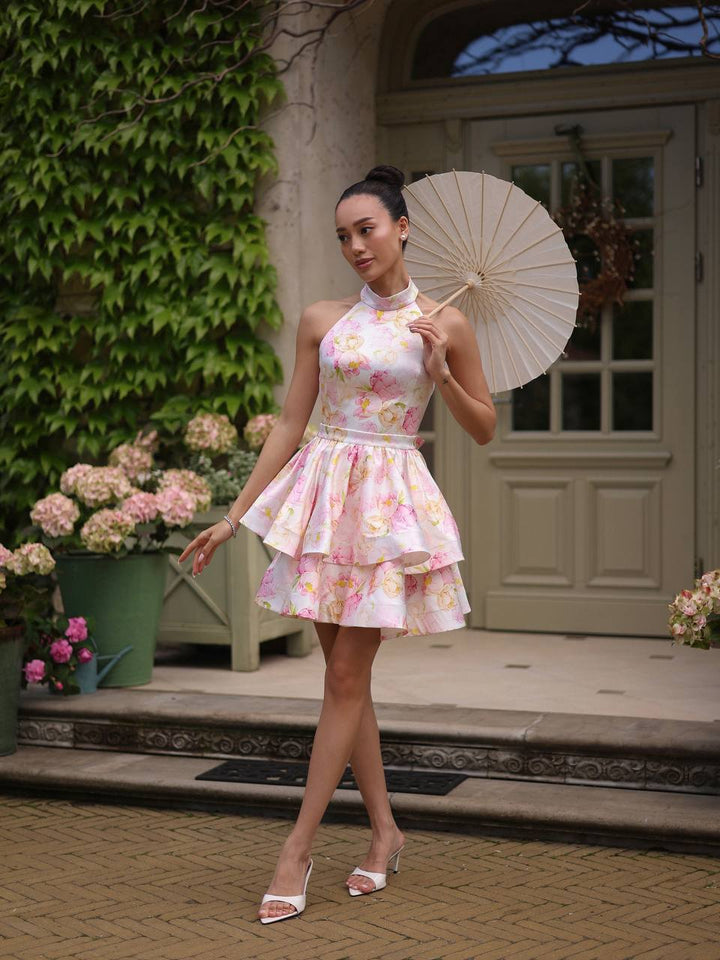 Pink flowers dress “Nelija”