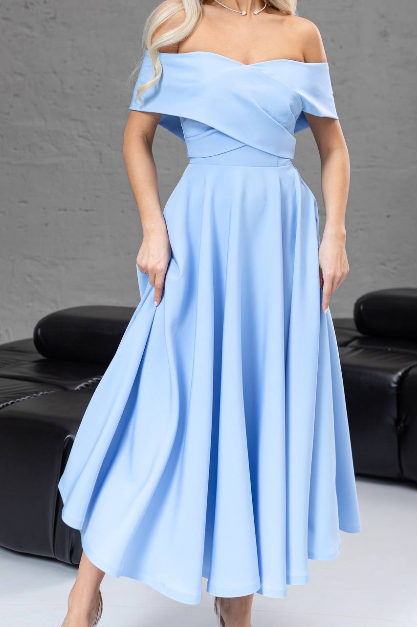 Žydra midi suknelė „Santara“