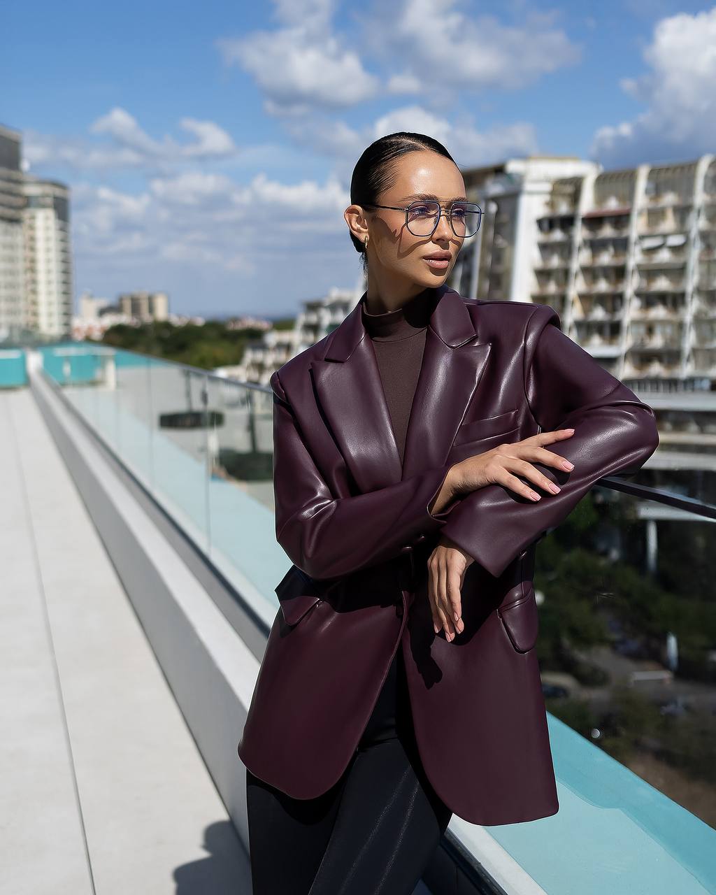 Bordo eko odos švarkas "Atera"