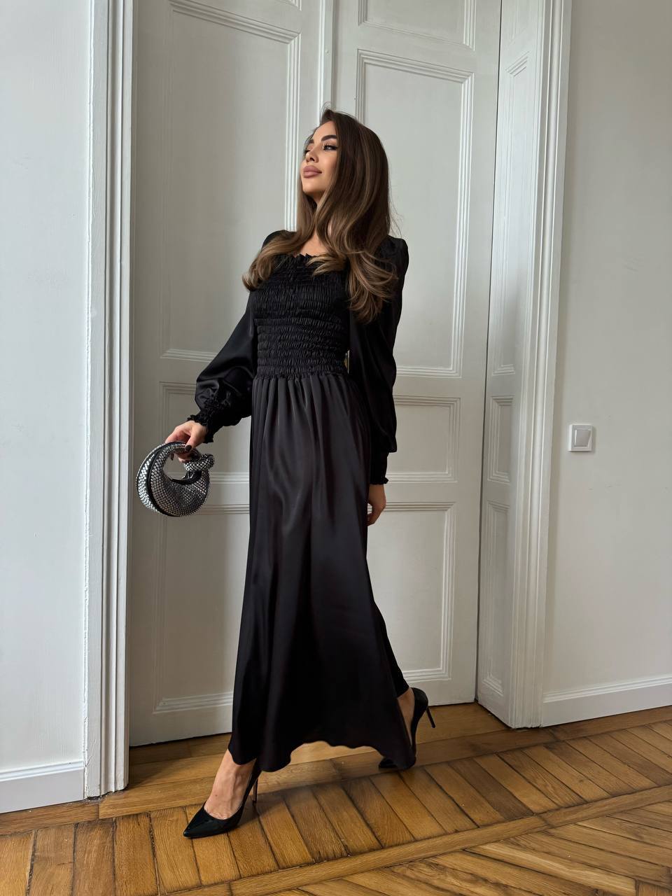 Juoda maxi suknelė "Celeste"