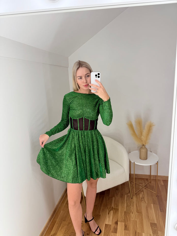 Žalia mini suknelė "Luminous"