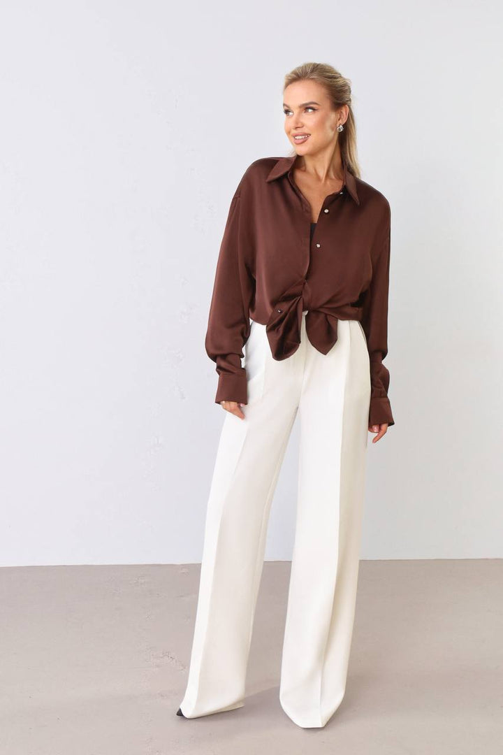 White trousers with belt “Paleja”