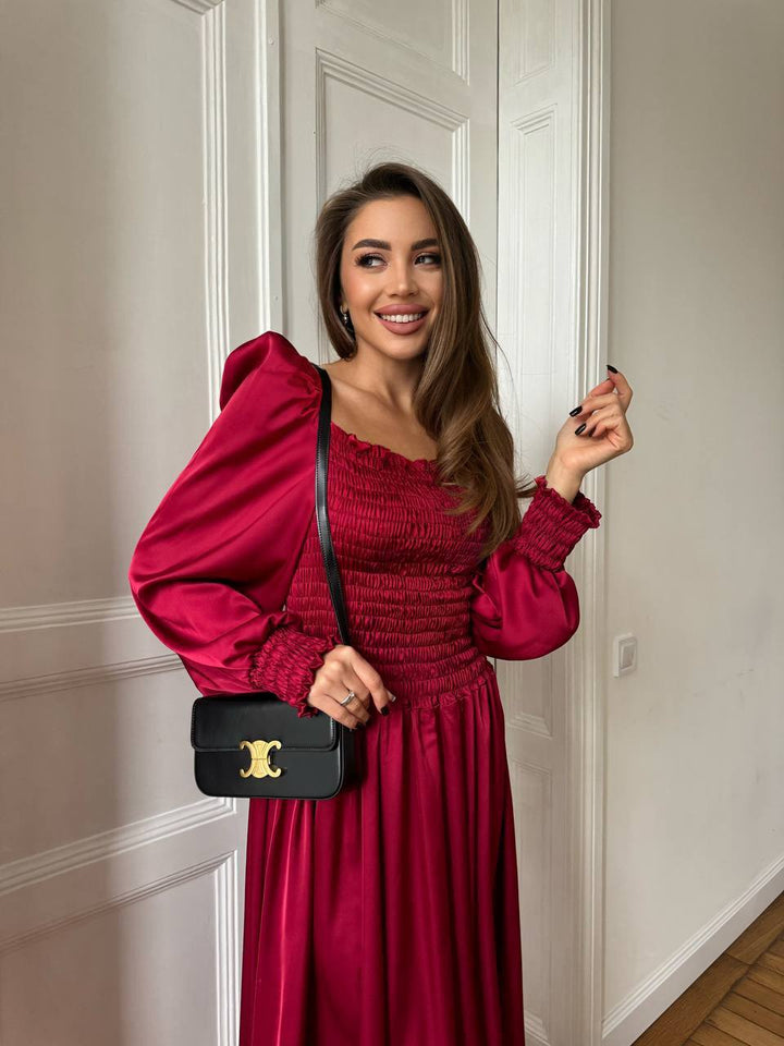 Bordo spalvos maxi suknelė "Celeste"