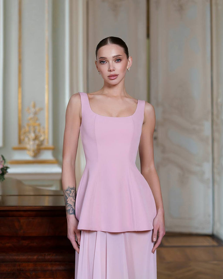 Trijų dalių rožinė suknelė „Ratena“