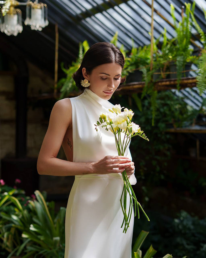 Balta maxi suknelė „Hela“