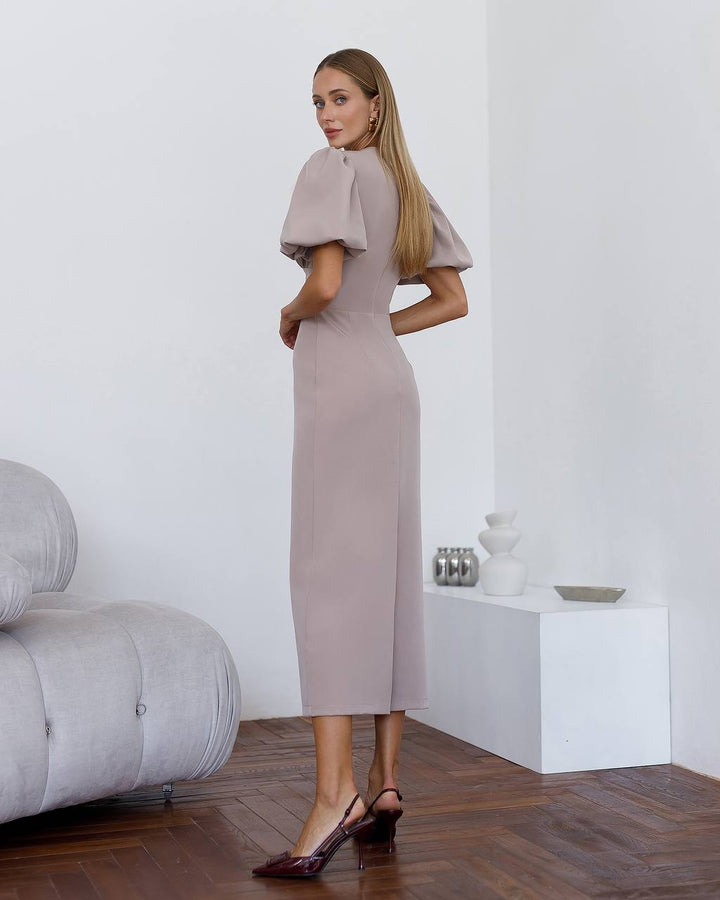 Smėlio spalvos midi suknelė "Julia"