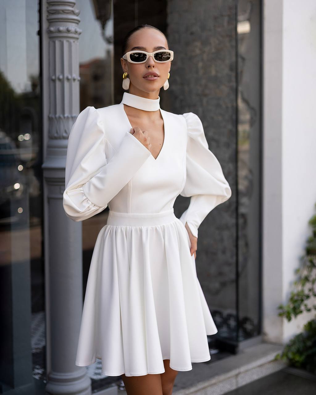 White long sleeve dress “Verona”