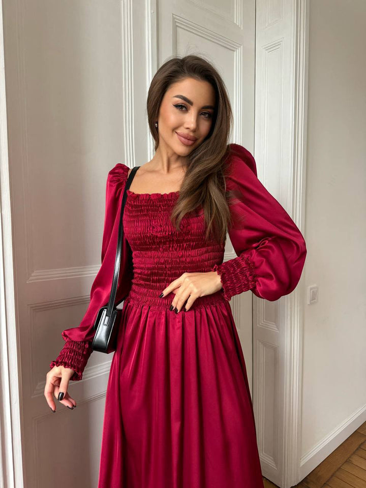 Bordo spalvos maxi suknelė "Celeste"