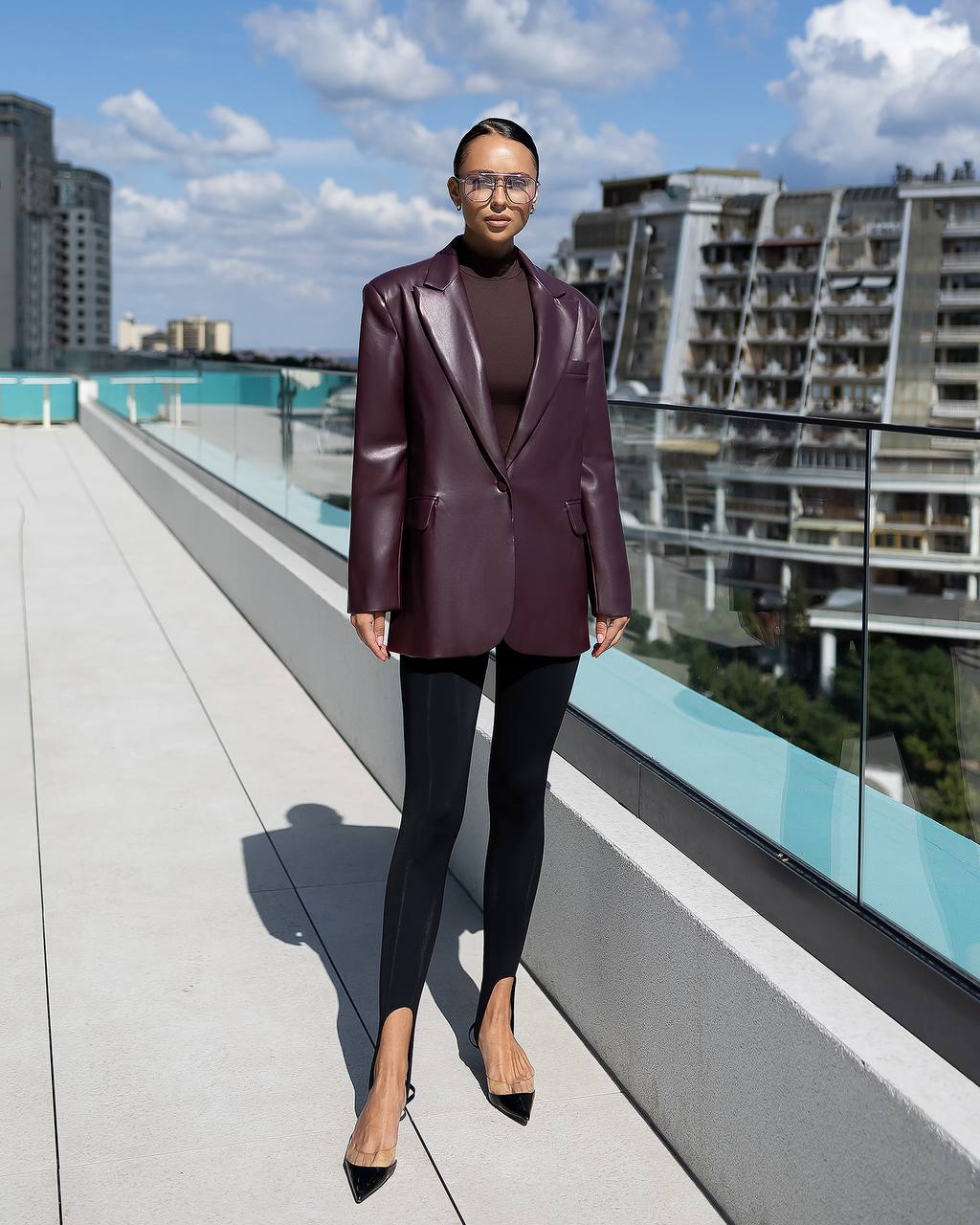 Bordo eko odos švarkas "Atera"