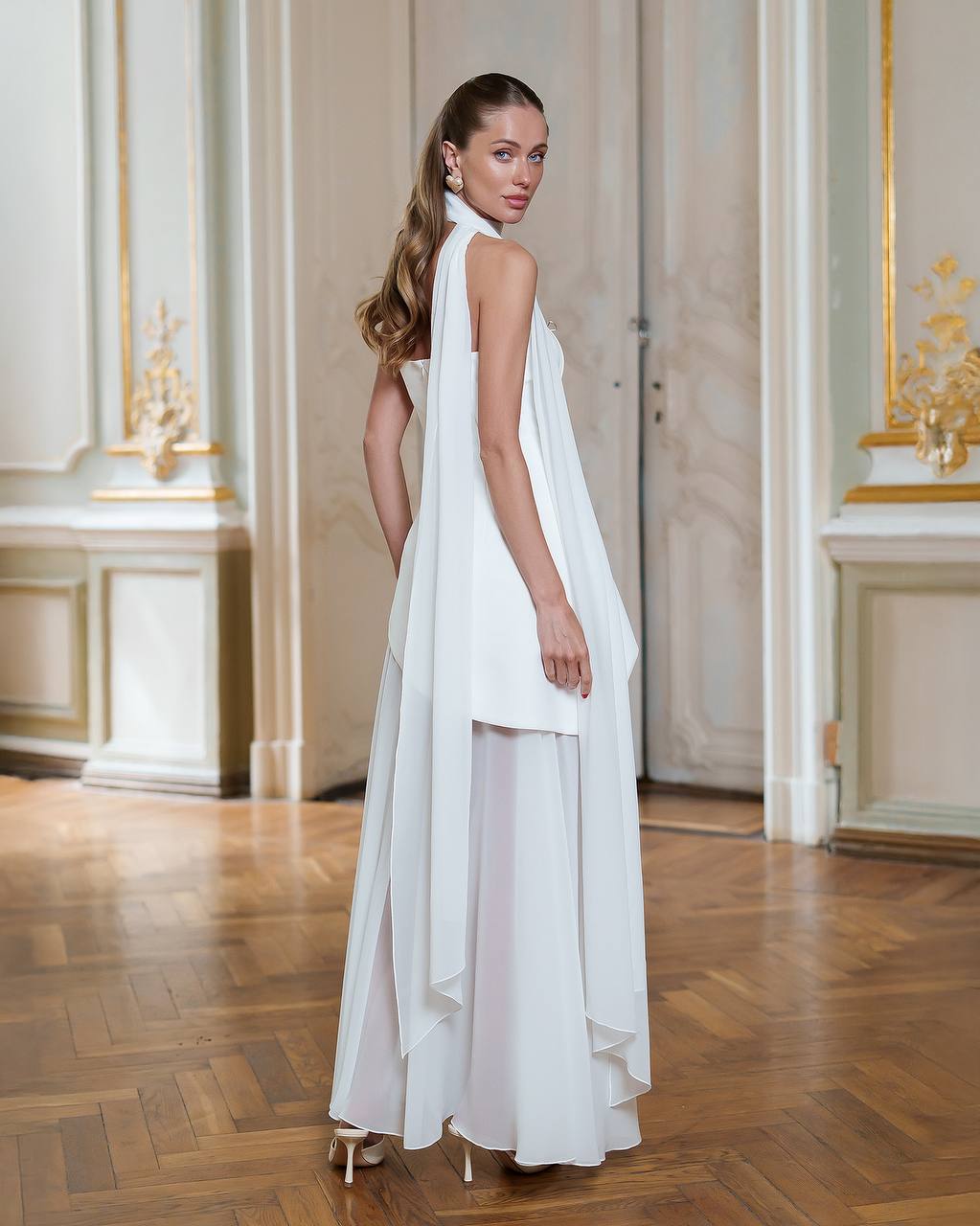 Trijų dalių balta suknelė „Nitena“