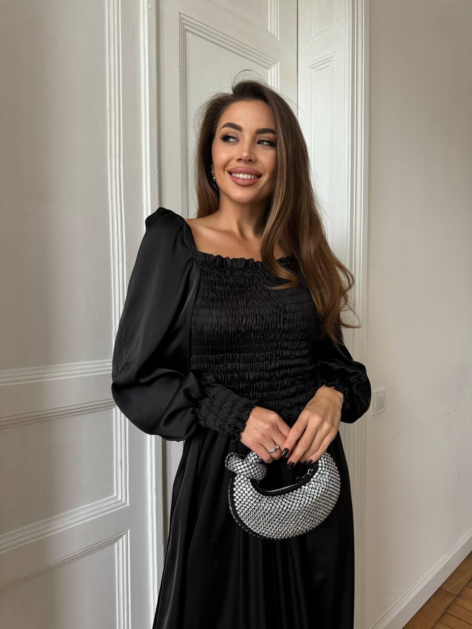 Juoda maxi suknelė "Celeste"