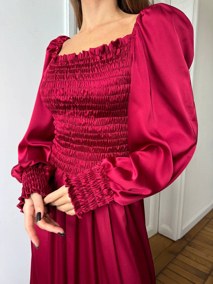 Bordo spalvos maxi suknelė "Celeste"