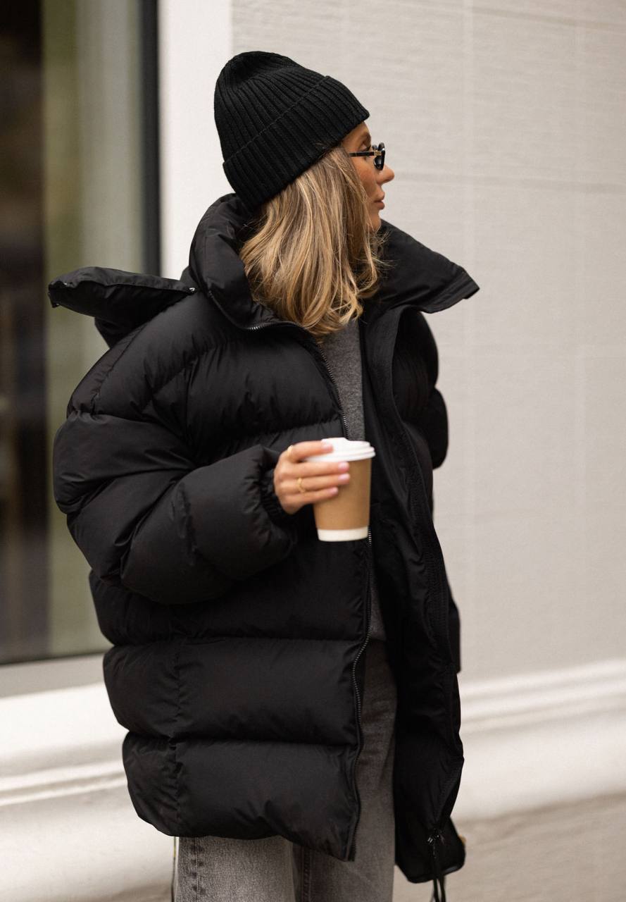 Juoda oversized žieminė striukė "Arden"