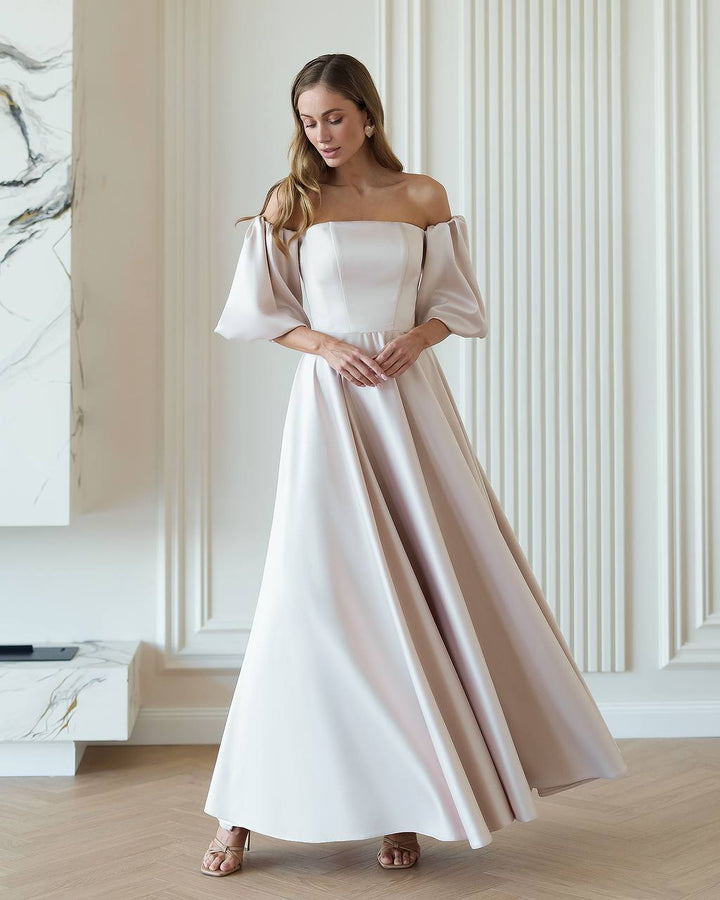 Smėlio spalvos nuotakos suknelė „Baleja“