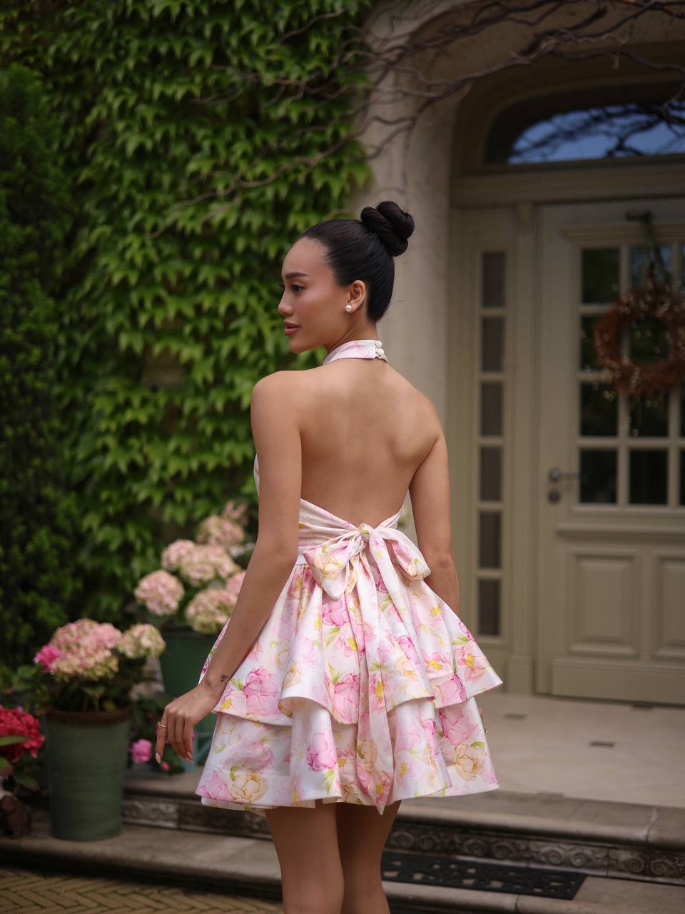 Pink flowers dress “Nelija”