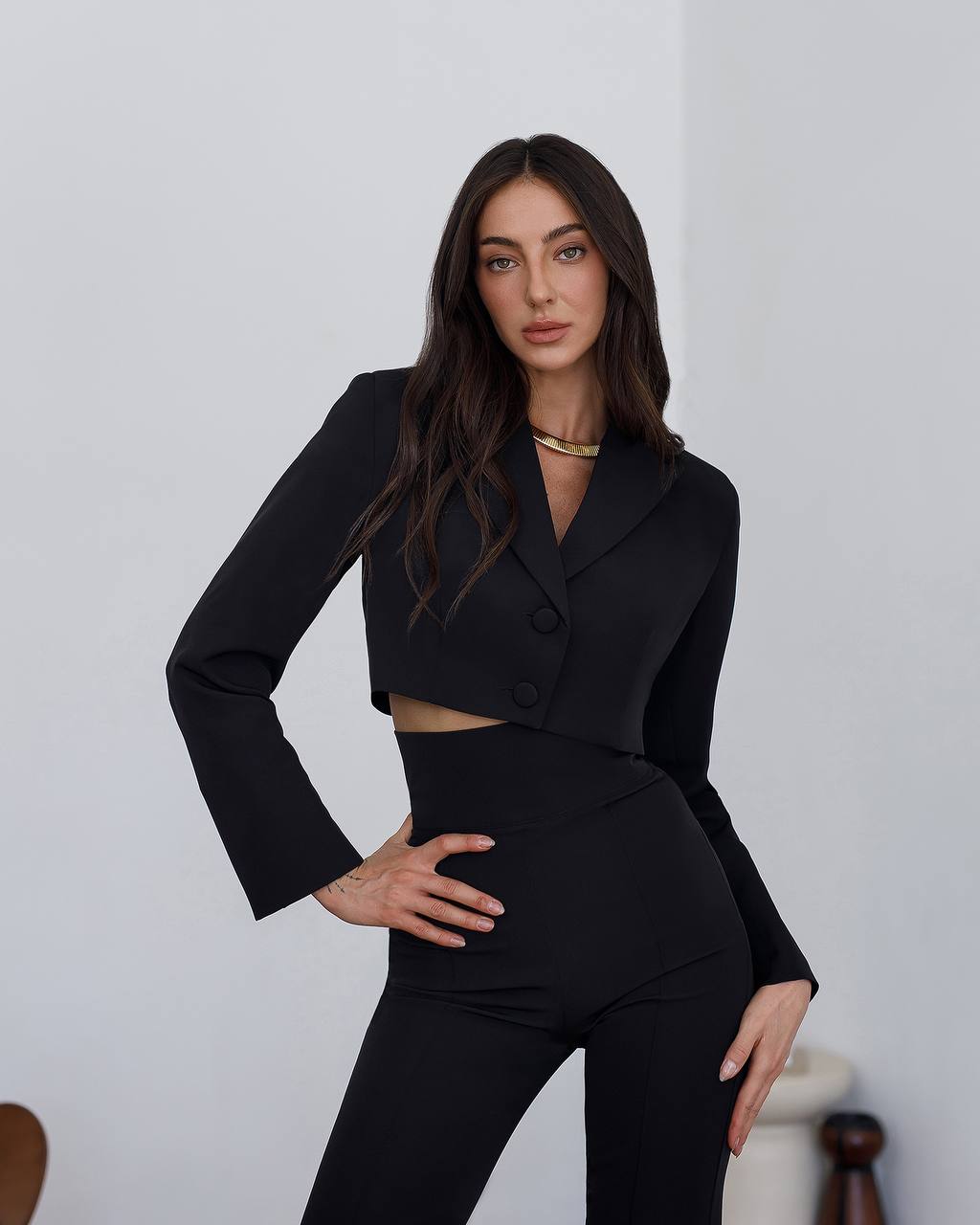 Black trousers "High waist flares"