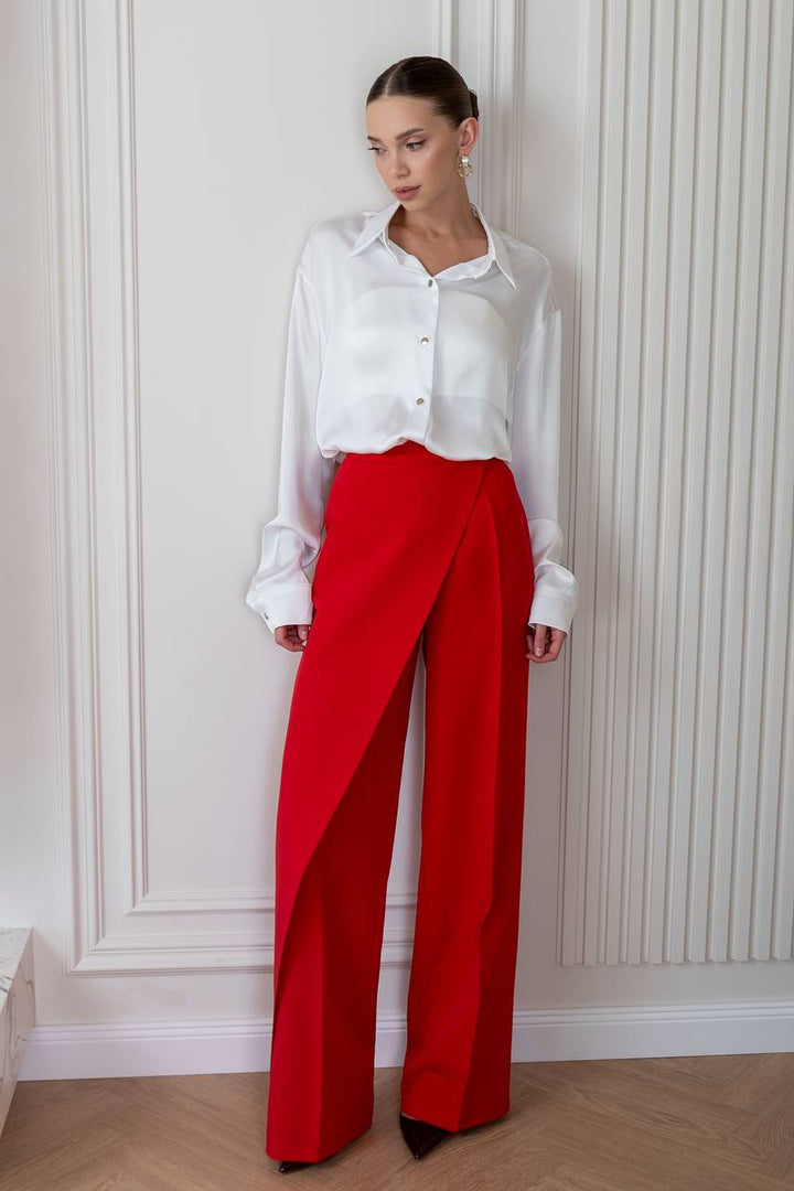 Red classic trousers “Crystal line”