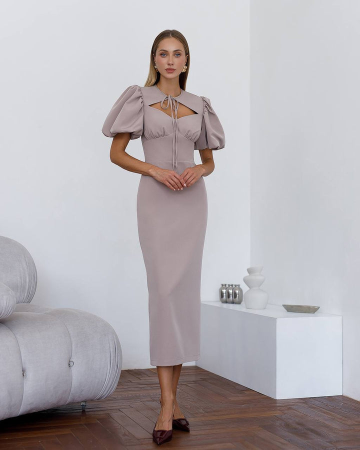 Smėlio spalvos midi suknelė "Julia"