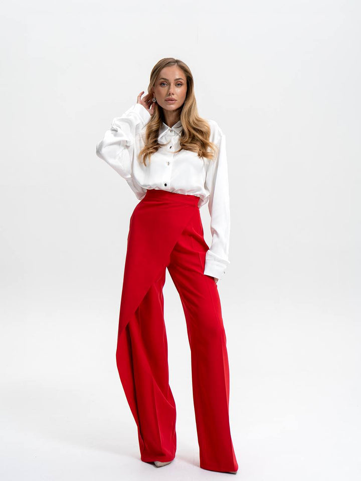 Red classic trousers “Crystal line”