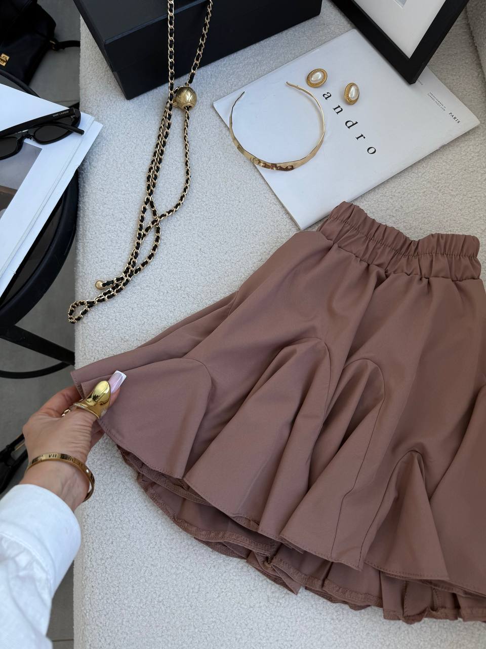 Brown skirt-shorts “Melania”