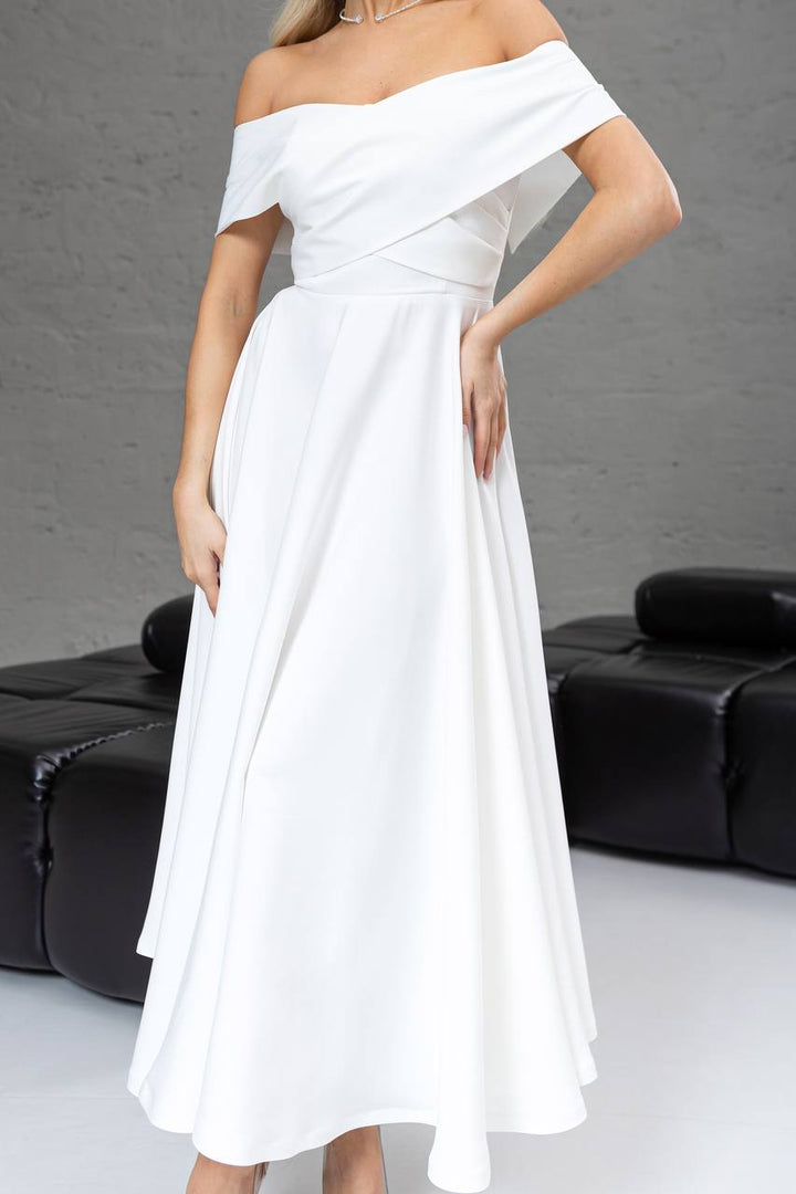 Balta midi suknelė "Santara"