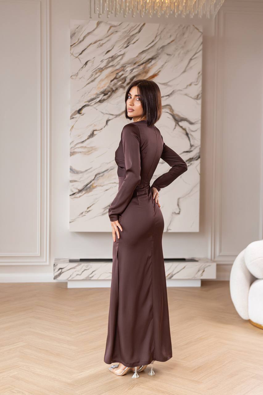 Brown maxi dress “Mona”