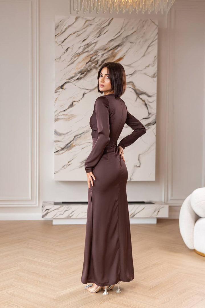 Brown maxi dress “Mona”