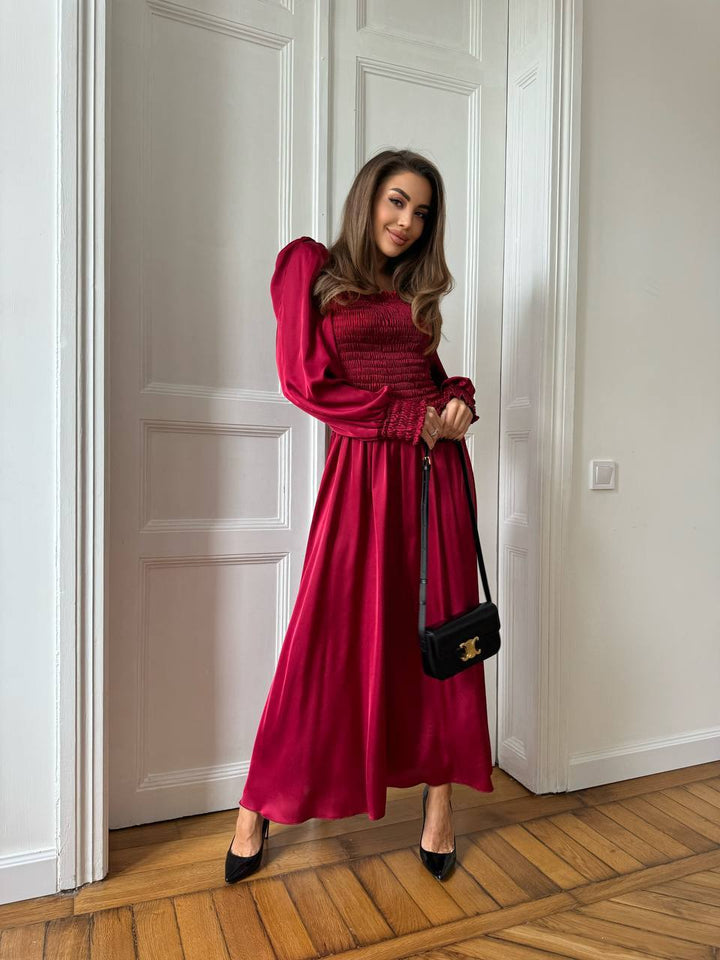 Bordo spalvos maxi suknelė "Celeste"