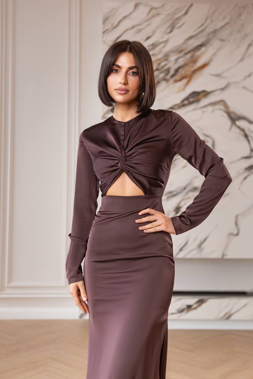 Brown maxi dress “Mona”