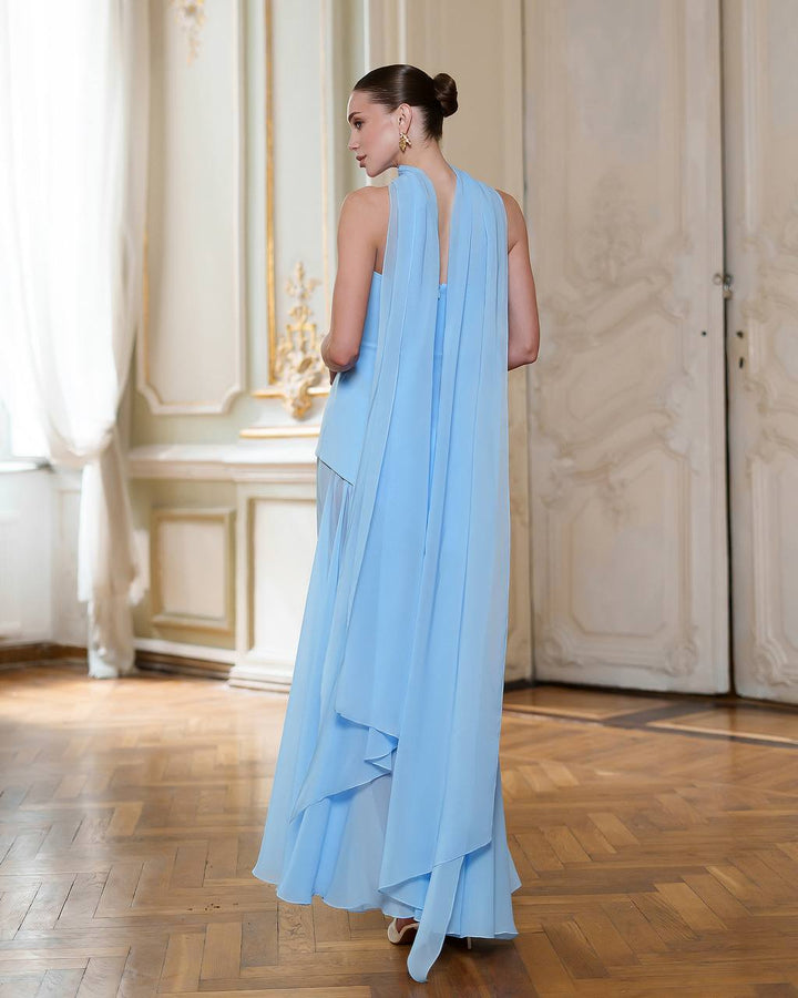 Trijų dalių žydra suknelė „Nitena“