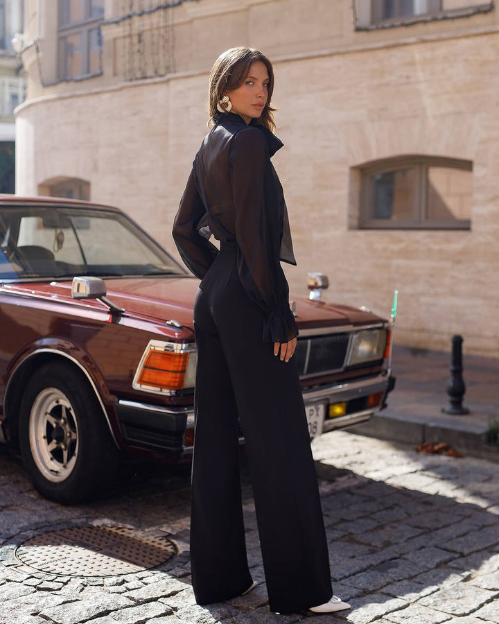 Black classic pants “Megata”