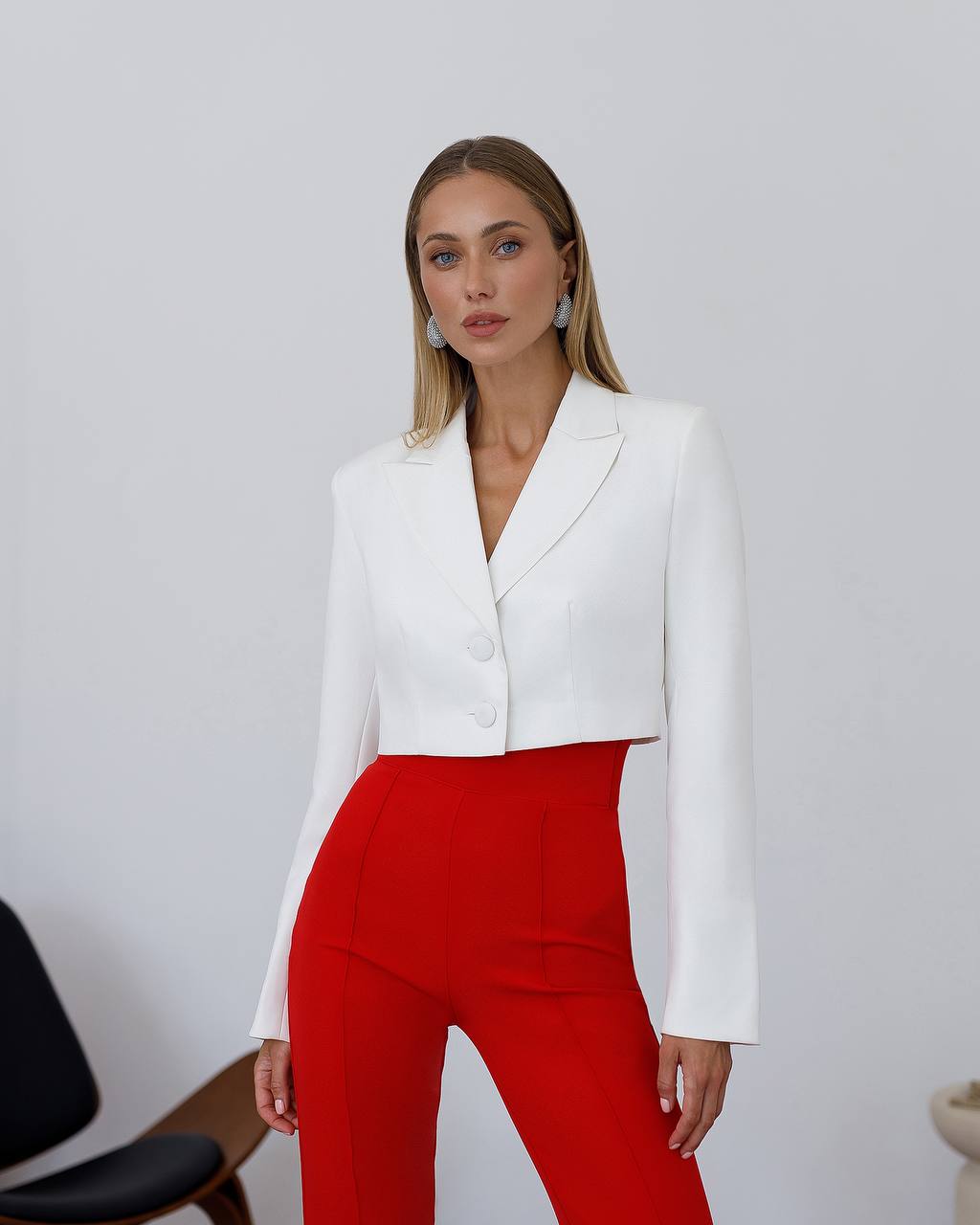Red trousers "High waist flares"