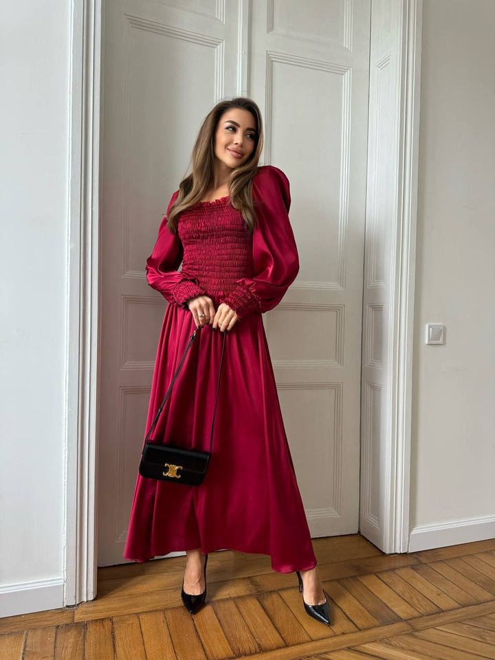 Bordo spalvos maxi suknelė "Celeste"