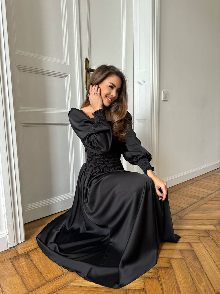 Juoda maxi suknelė "Celeste"