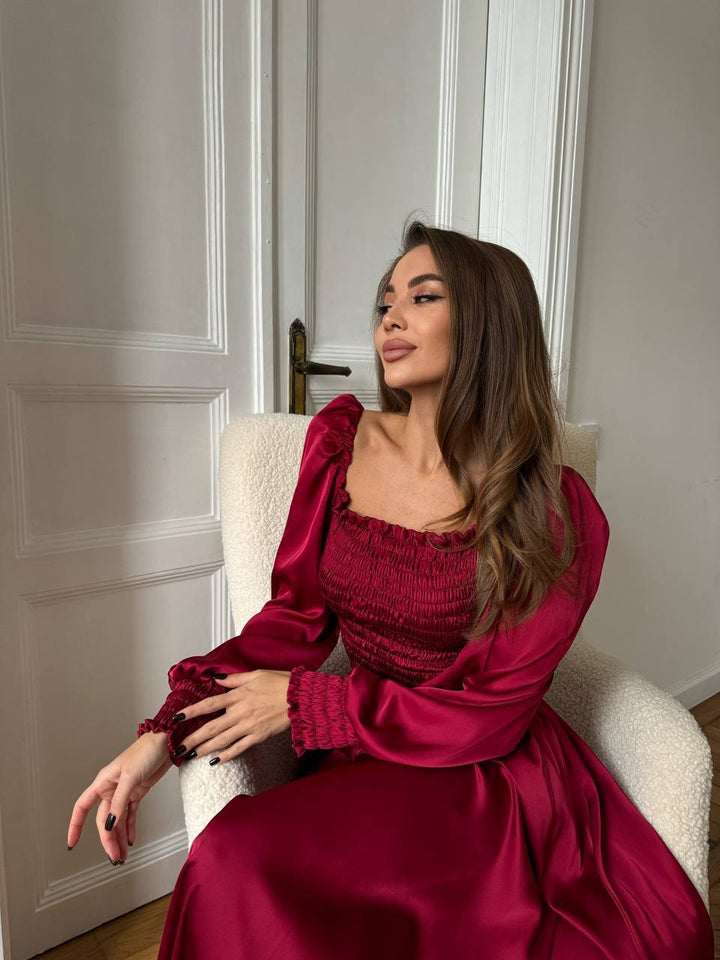 Bordo spalvos maxi suknelė "Celeste"