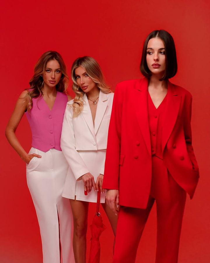 Skirt and jacket suit "White classic"