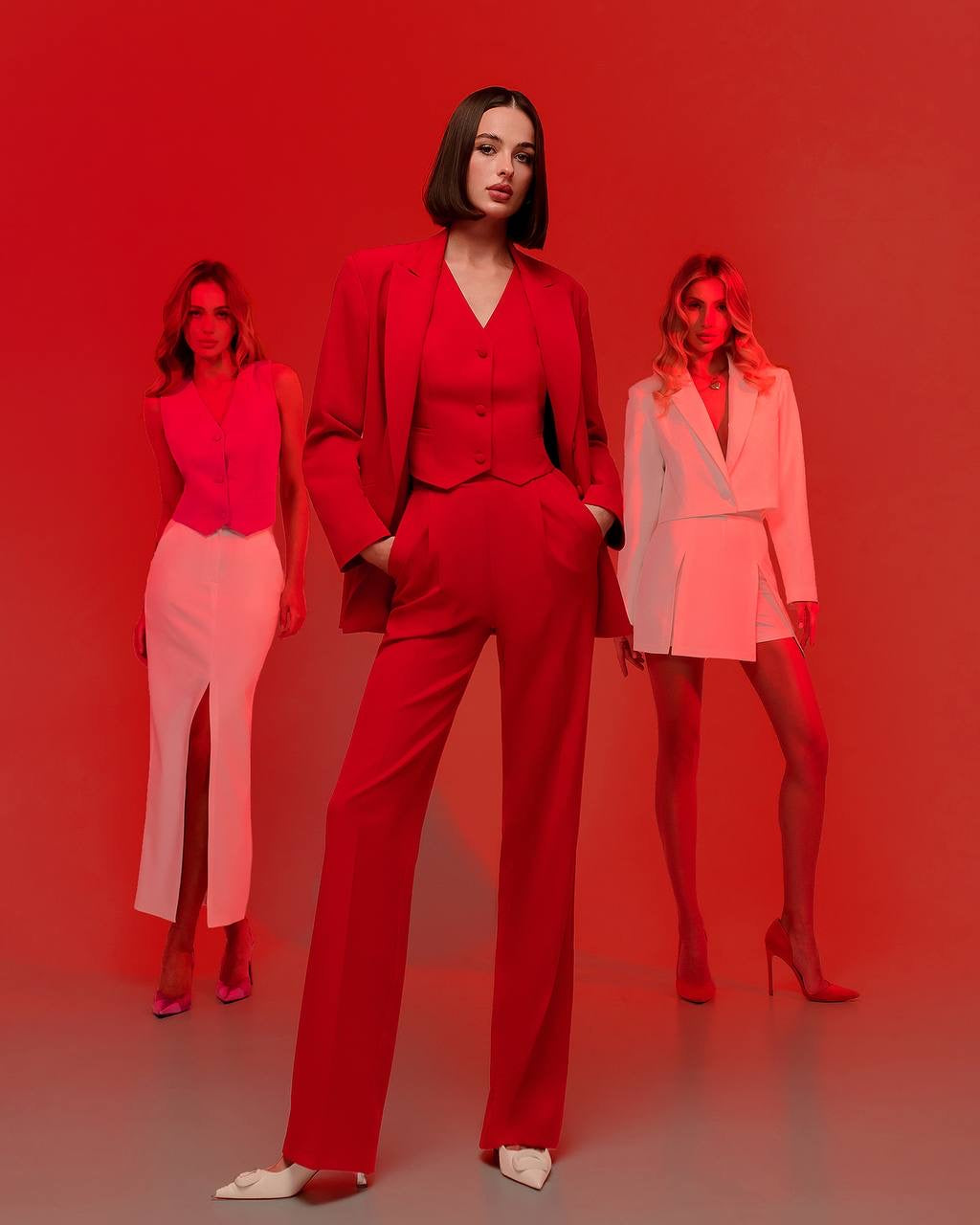 Skirt and jacket suit "White classic"