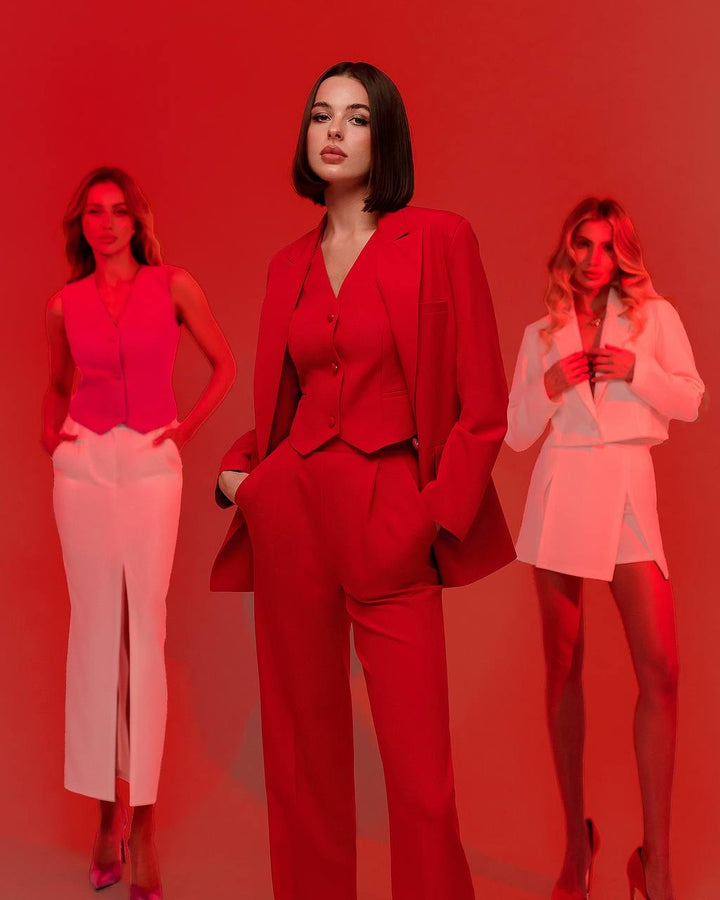 Skirt and jacket suit "White classic"